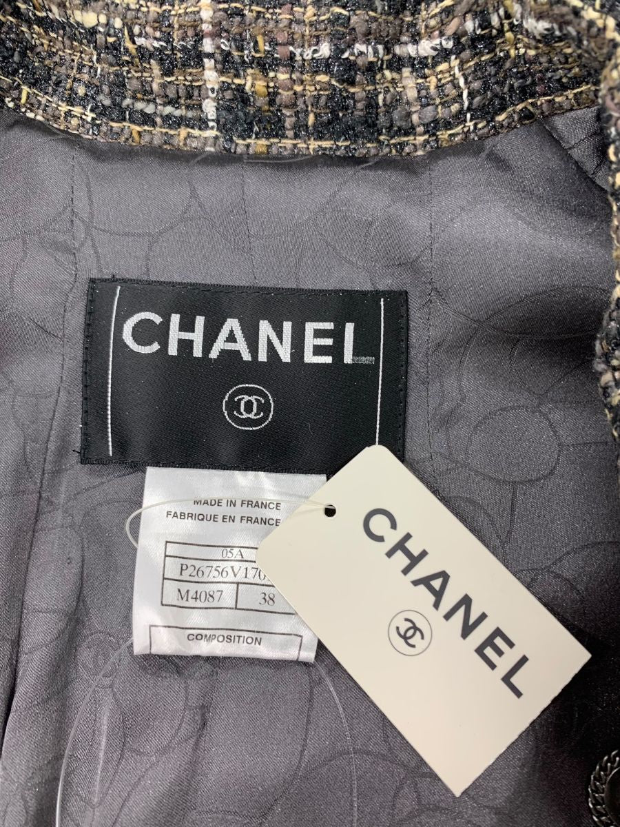 Chanel 05A Tweed Jacket Grey Size 38