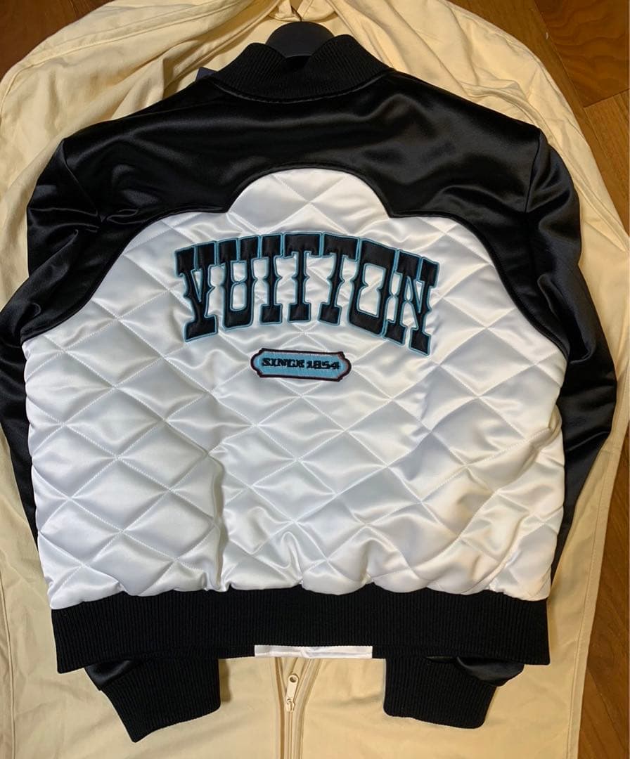 Louis Vuitton 24AW Two-Tone Satin Bomber Jacket Size 50