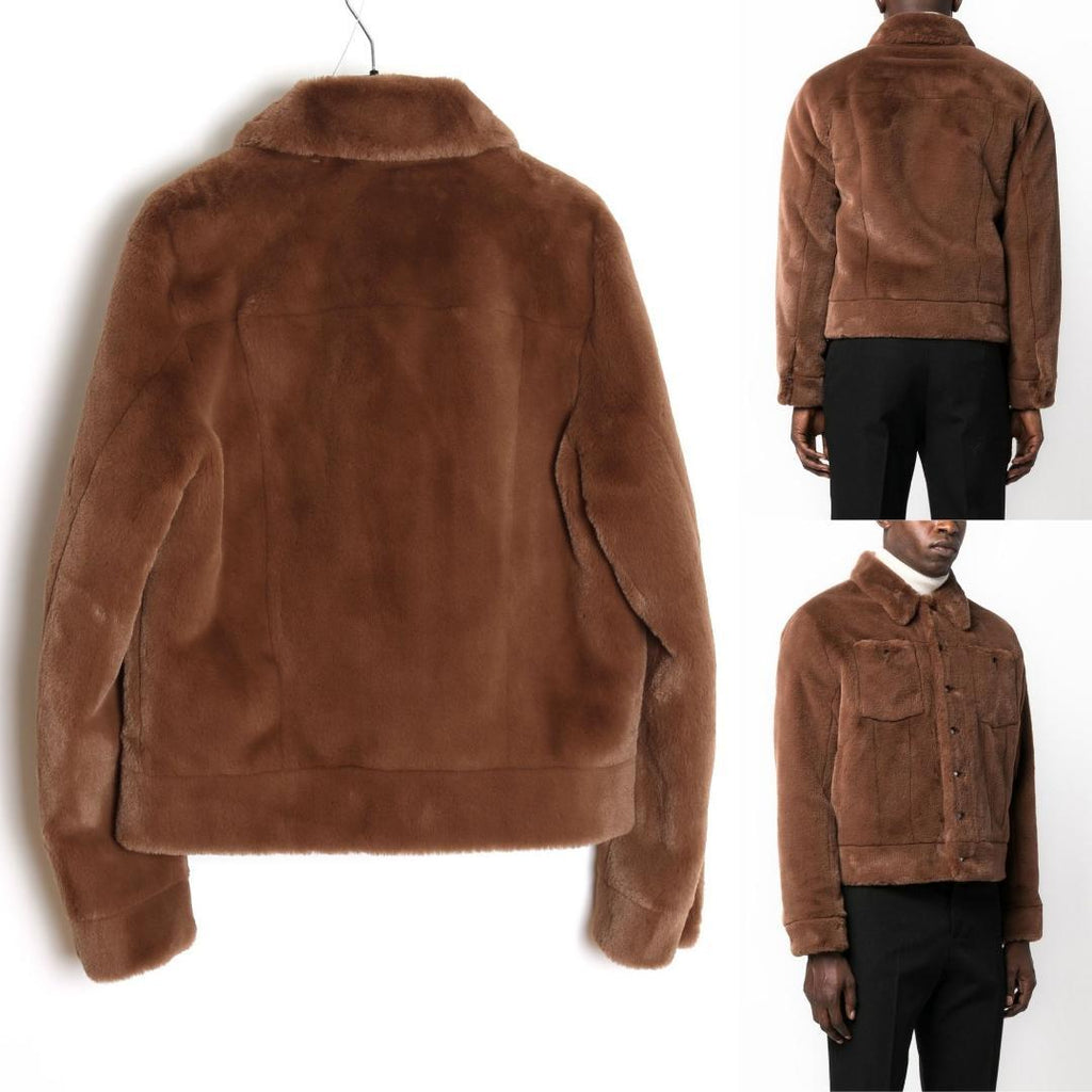 NWT SAINT LAURENT PARIS Faux Fur Jacket Size 42