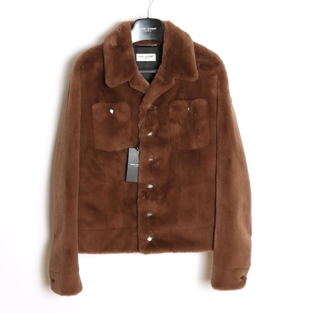 NWT SAINT LAURENT PARIS Faux Fur Jacket Size 42