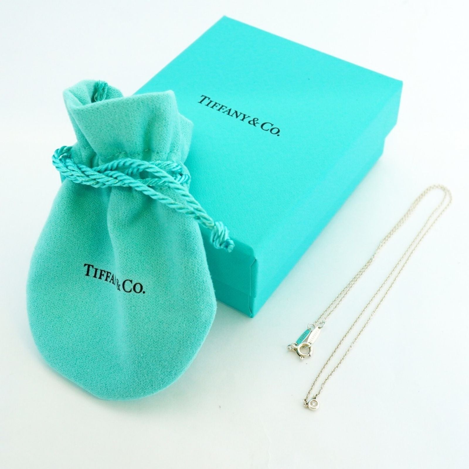 Tiffany & Co. By the Yard Necklace 1PD Diamond Silver 925