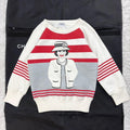 CHANEL Mademoiselle Print Border Sweatshirt Size 38