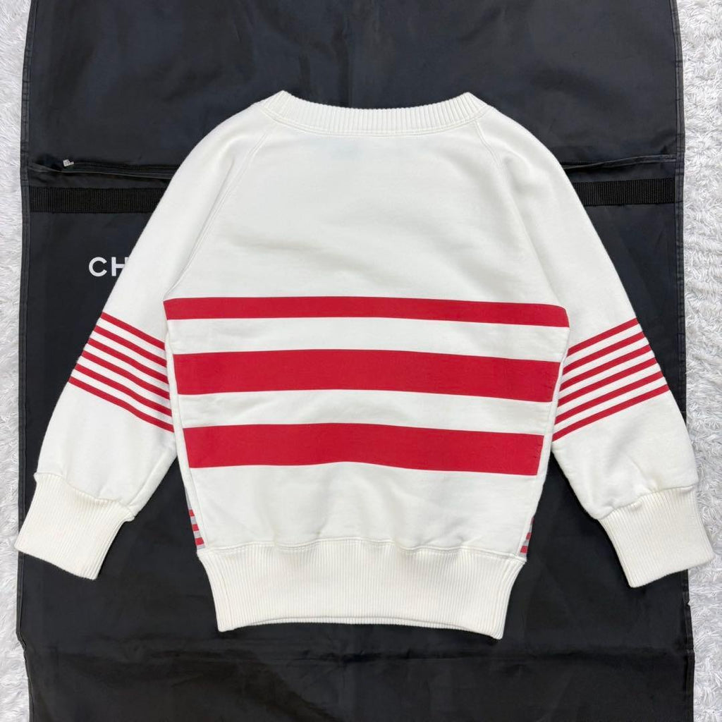 CHANEL Mademoiselle Print Border Sweatshirt Size 38