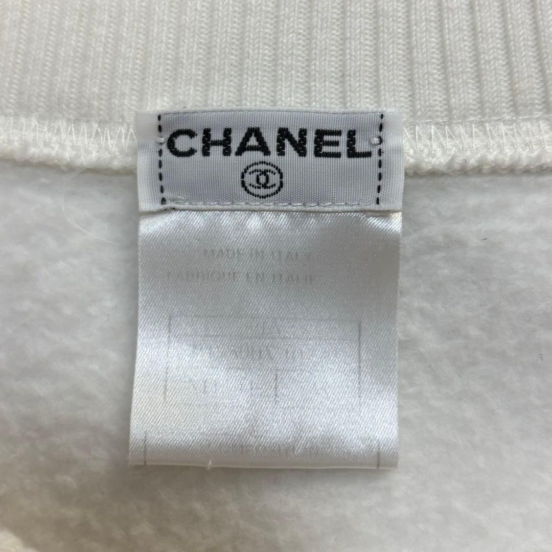 CHANEL Mademoiselle Print Border Sweatshirt Size 38