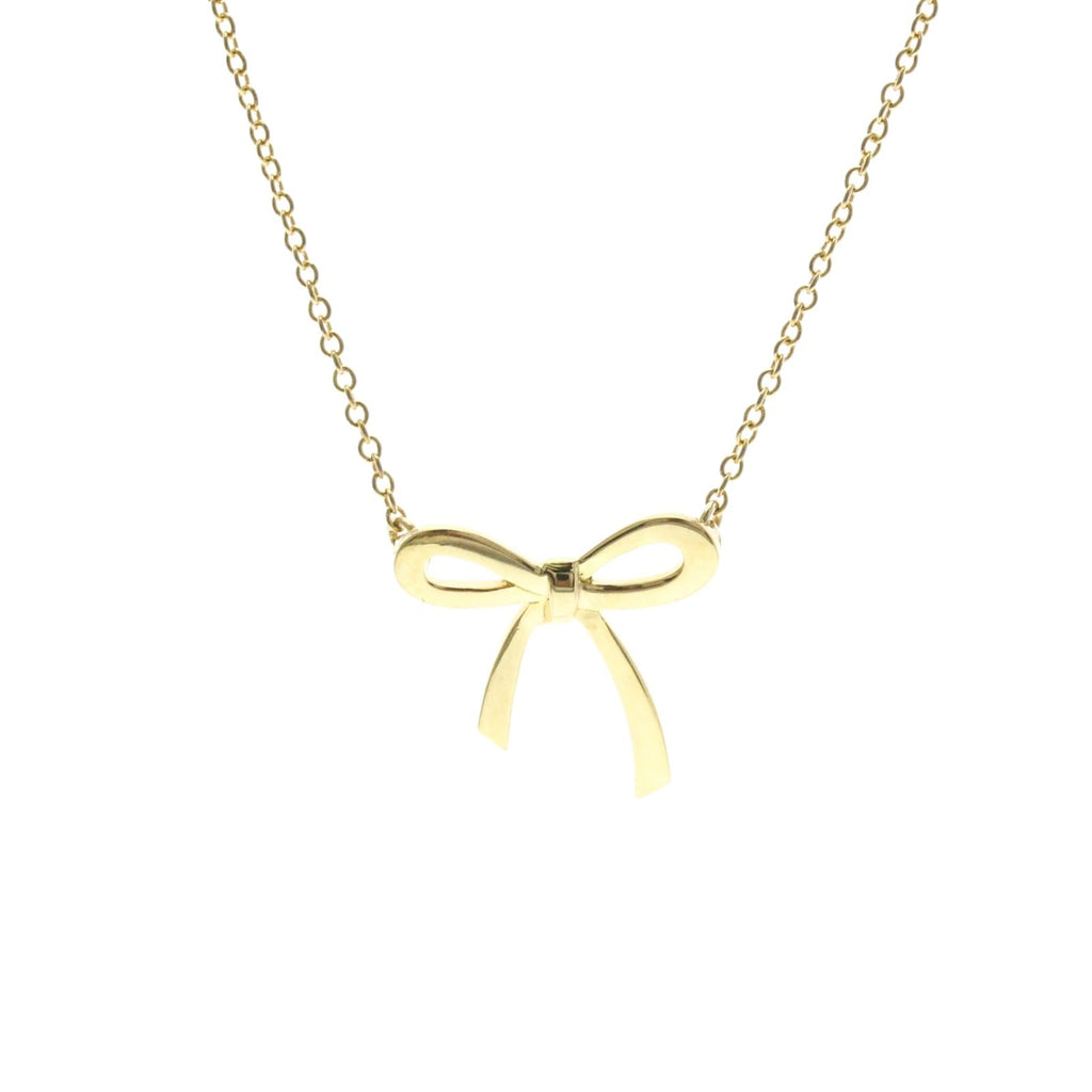 Tiffany & Co. Bow Necklace K18 Yellow Gold