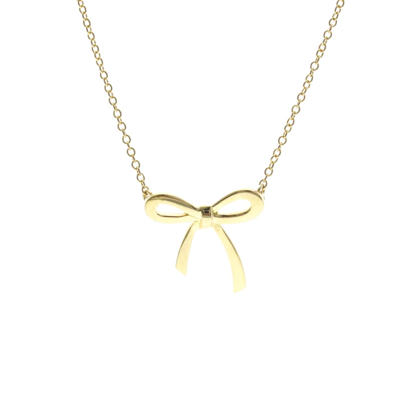 Tiffany & Co. Bow Necklace K18 Yellow Gold