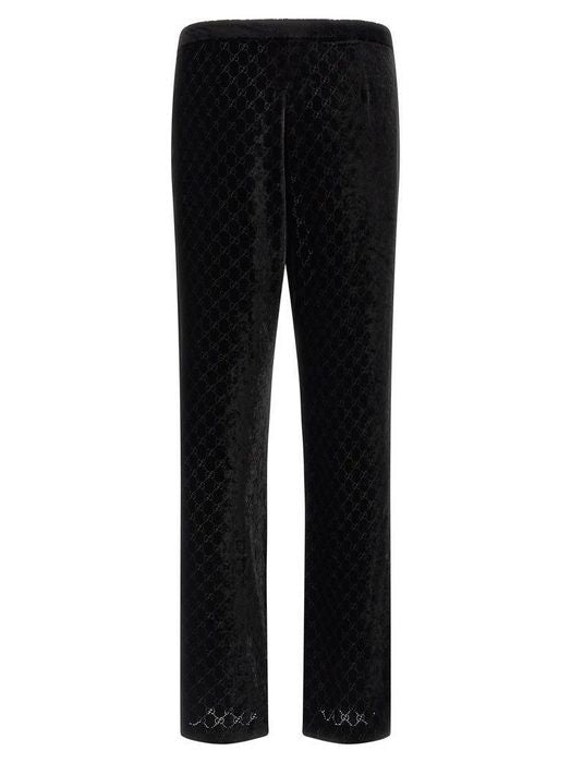 Gucci 26SS Runway GG Stretch Velvet Devoré Shirt & Pants Setup