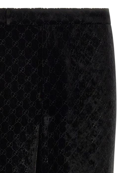 Gucci 26SS Runway GG Stretch Velvet Devoré Shirt & Pants Setup