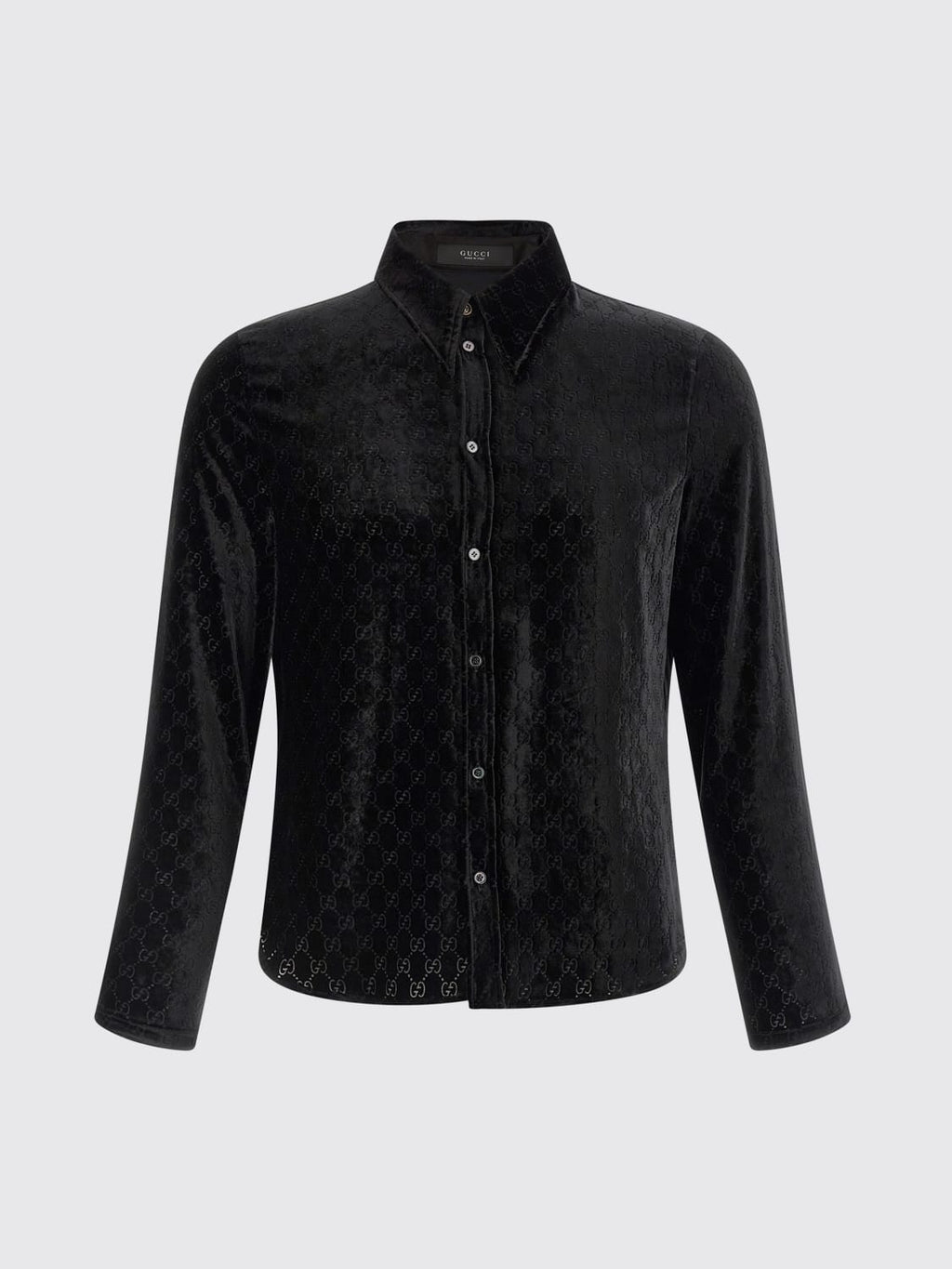 Gucci 26SS Runway GG Stretch Velvet Devoré Shirt & Pants Setup