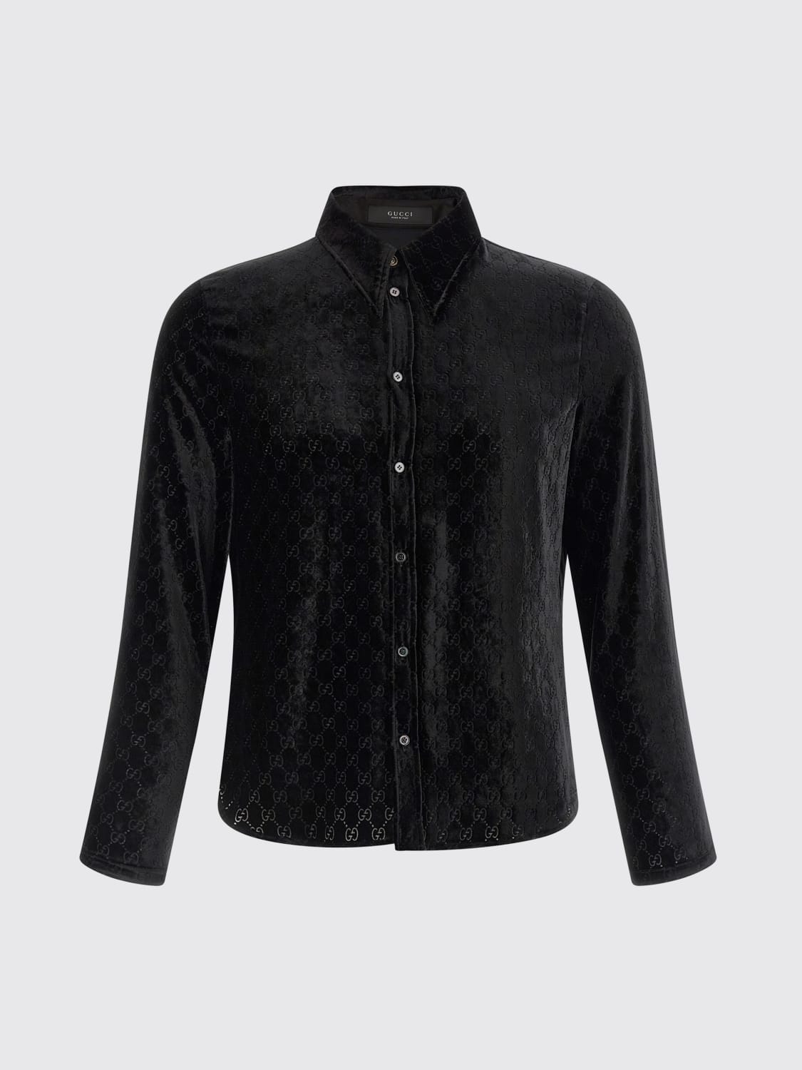 Gucci 26SS Runway GG Stretch Velvet Devoré Shirt & Pants Setup