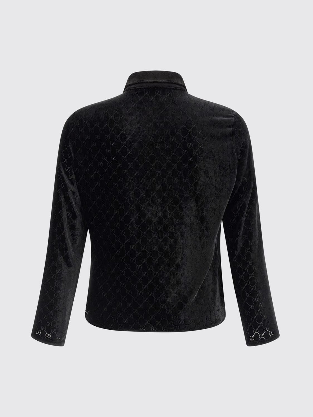 Gucci 26SS Runway GG Stretch Velvet Devoré Shirt & Pants Setup