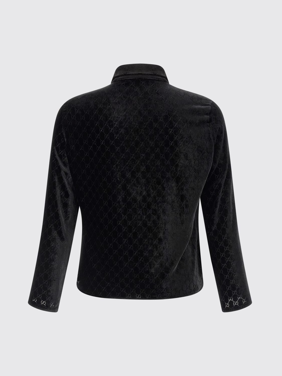 Gucci 26SS Runway GG Stretch Velvet Devoré Shirt & Pants Setup