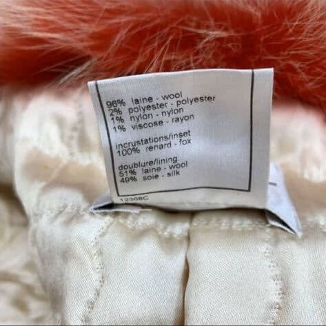 CHANEL 01A Rare Fox Fur Tweed Coat Size 40