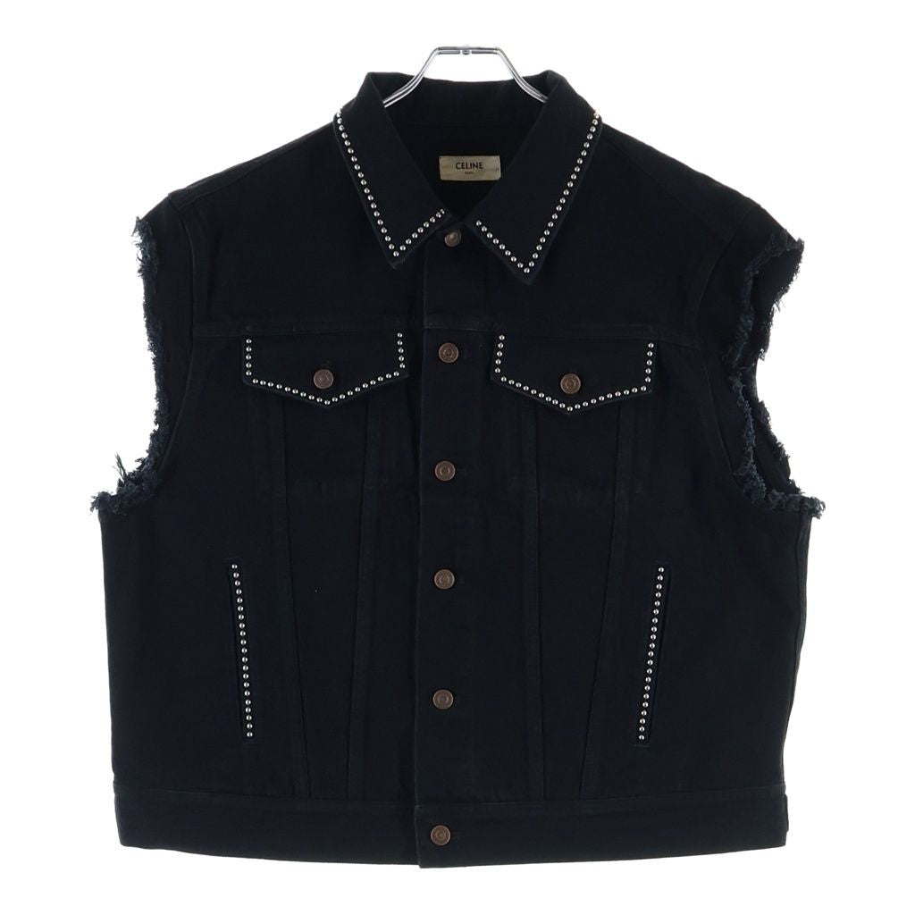 Celine 22SS Studded Cut-Off Denim Vest
