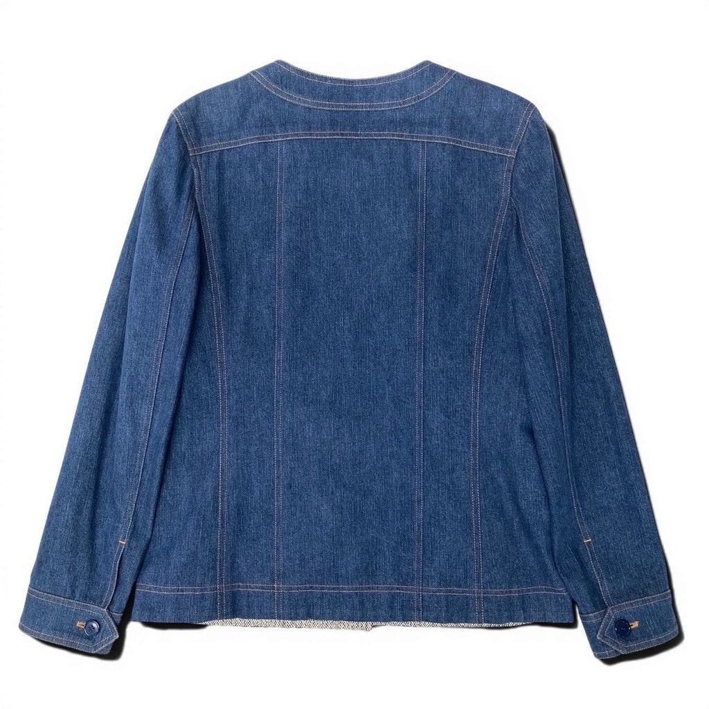 Chanel 1999 No-Collar Denim Jacket