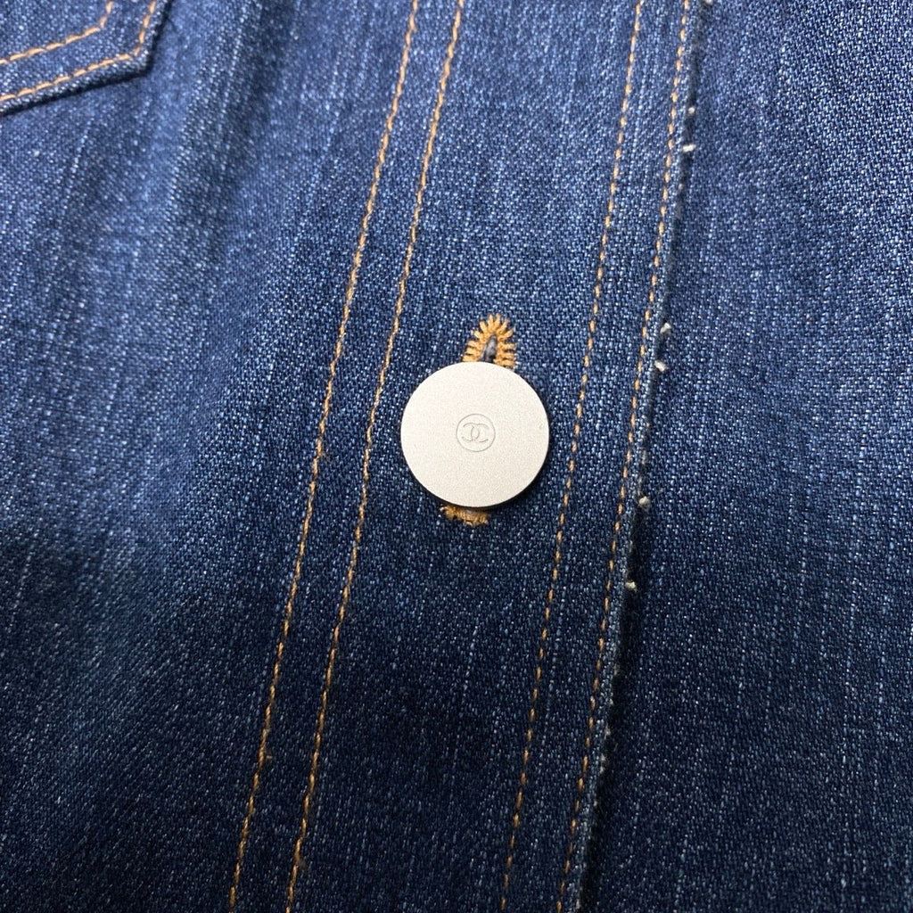 Chanel 1999 No-Collar Denim Jacket