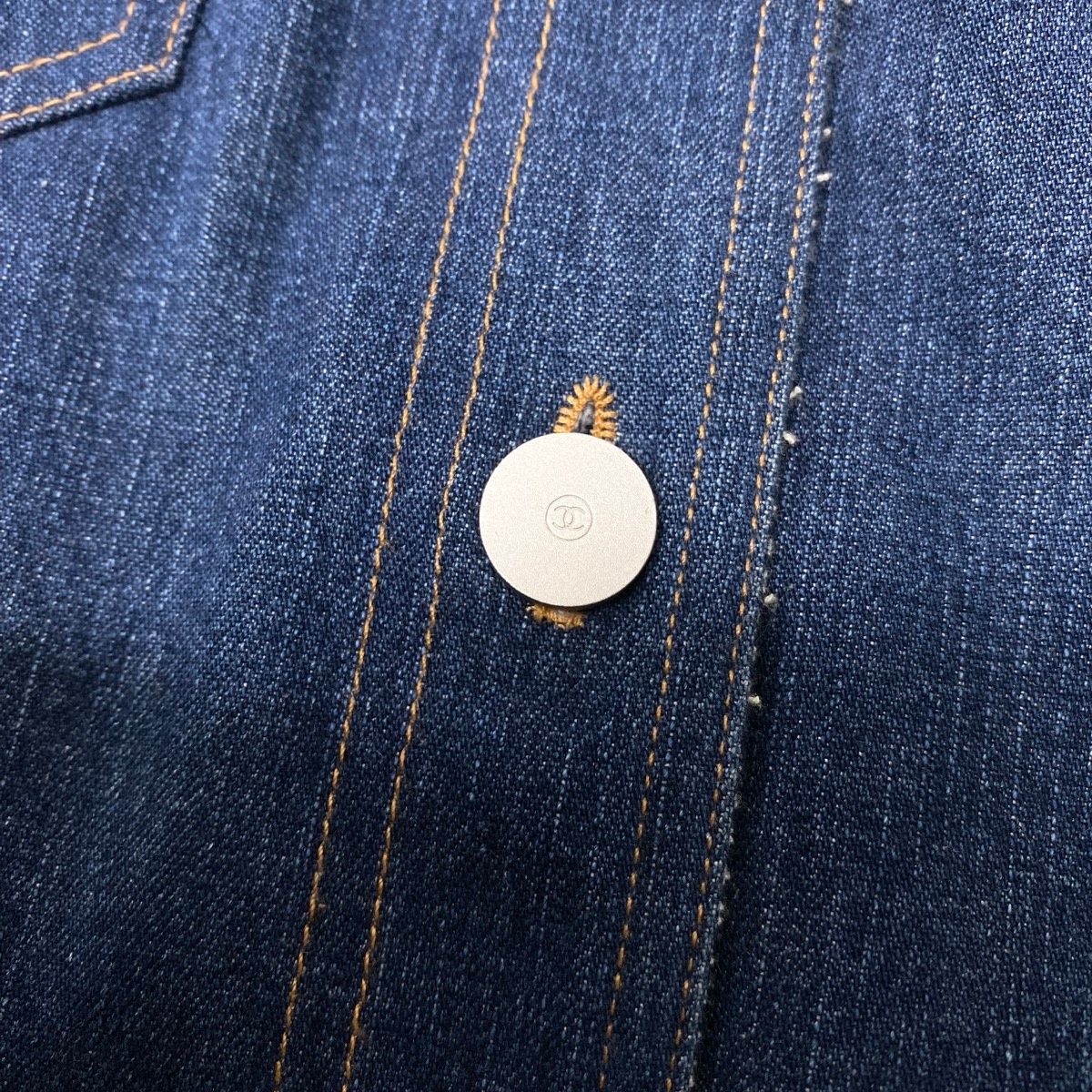 Chanel 1999 No-Collar Denim Jacket