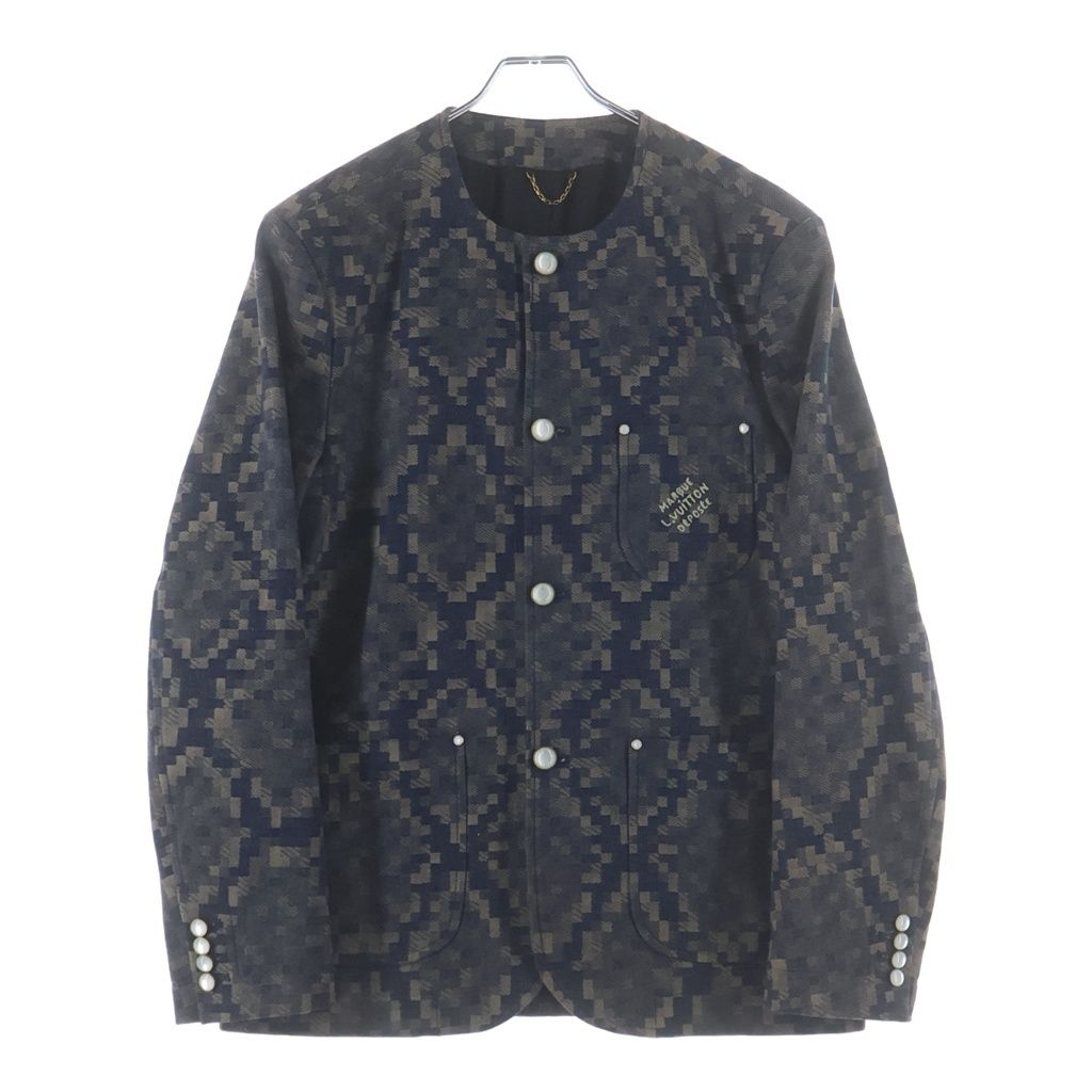 Louis Vuitton 24AW Double-Breasted Cotton Chambray Floral Embroidery Jacket