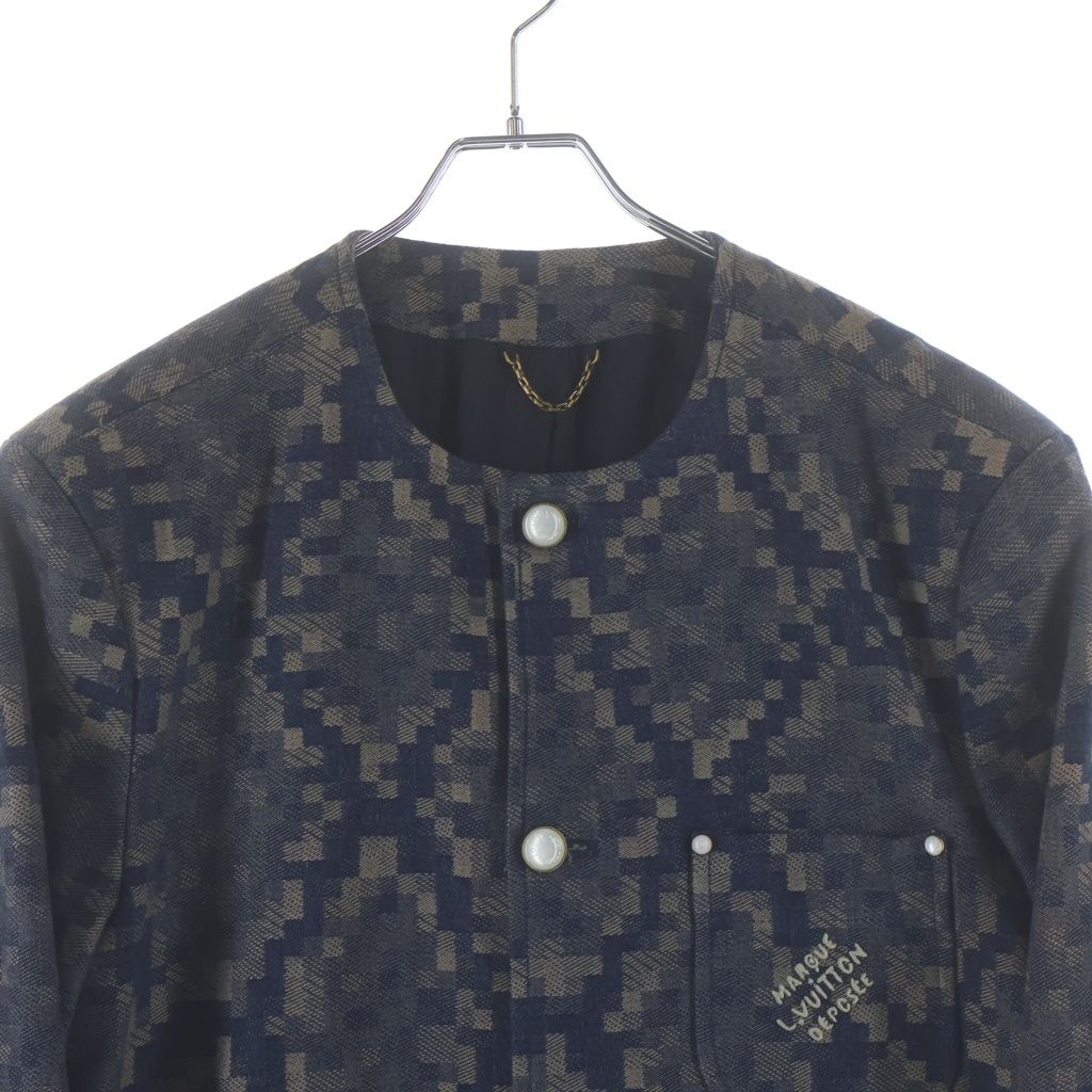 Louis Vuitton 24AW Double-Breasted Cotton Chambray Floral Embroidery Jacket