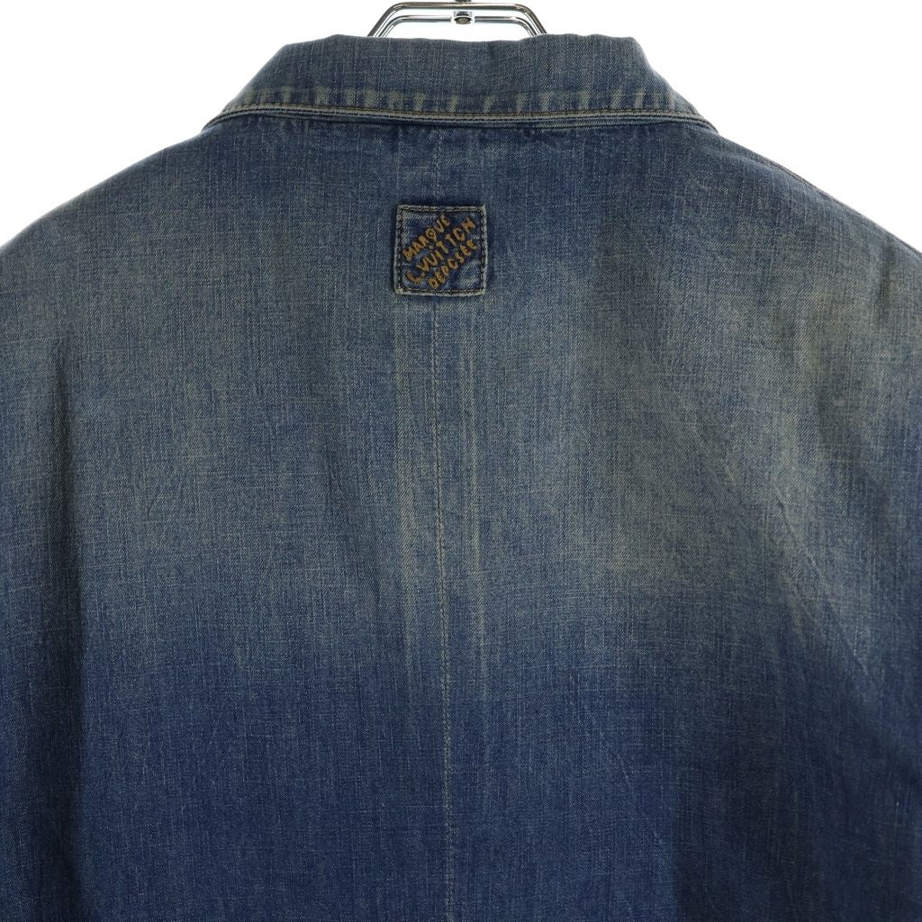 Louis Vuitton 24AW Double-Breasted Cotton Chambray Floral Embroidery Jacket