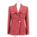 Chanel Fancy Tweed Tailored Jacket with Pearl Logo Button