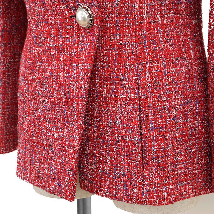 Chanel Fancy Tweed Tailored Jacket with Pearl Logo Button