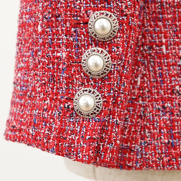 Chanel Fancy Tweed Tailored Jacket with Pearl Logo Button