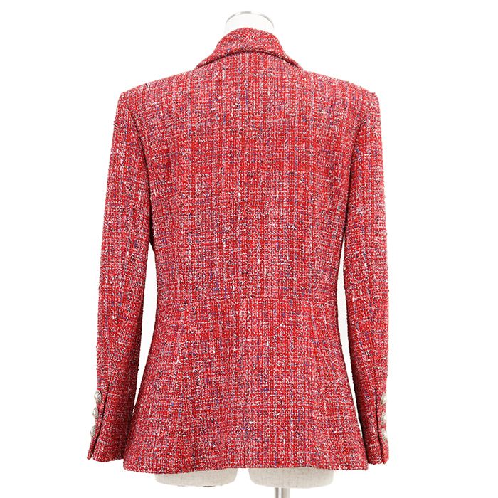 Chanel Fancy Tweed Tailored Jacket with Pearl Logo Button