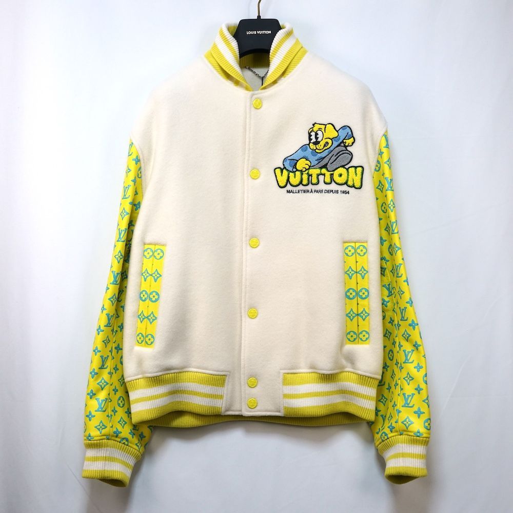 Louis Vuitton 23SS Monogram Playground Varsity Blouson White Size 48 / 54