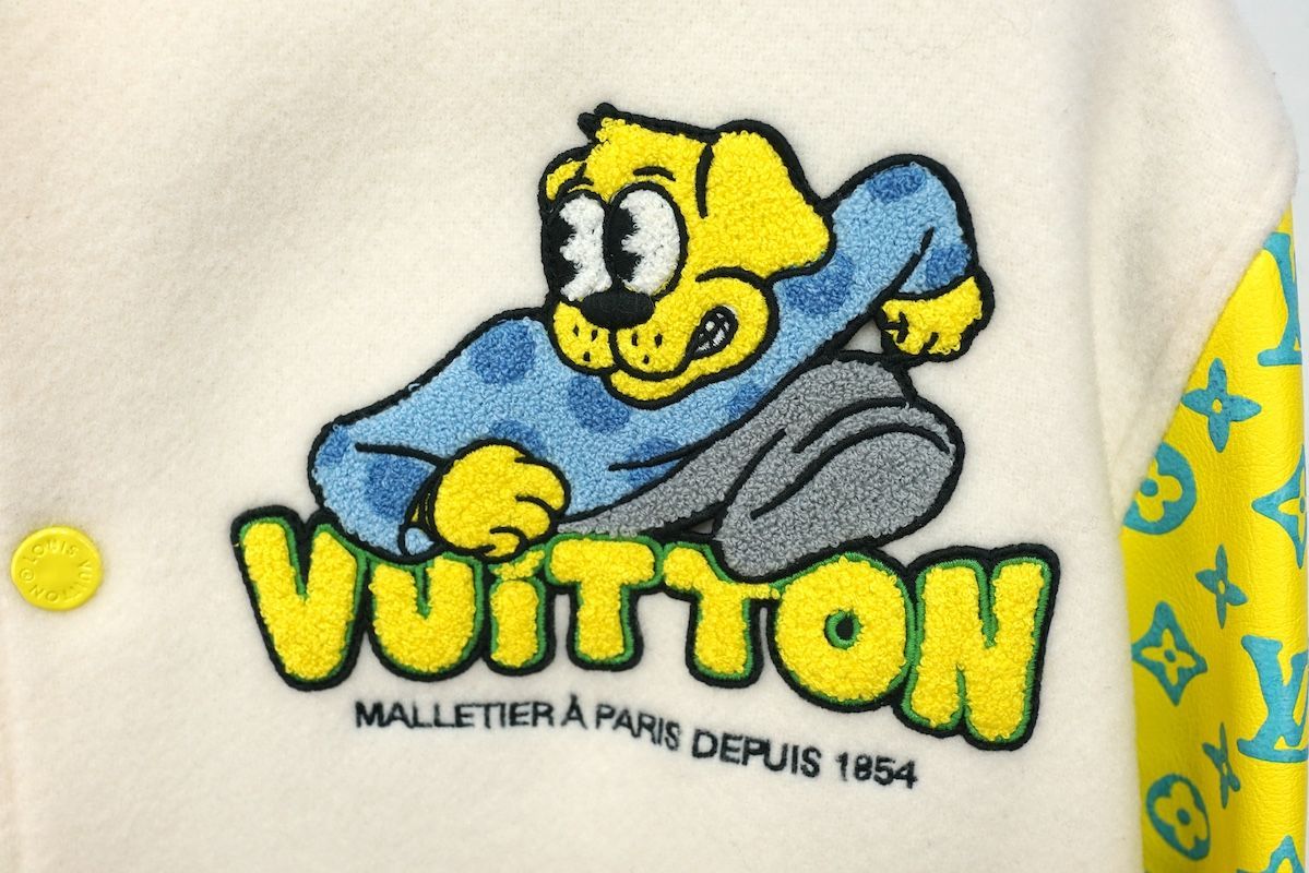 Louis Vuitton 23SS Monogram Playground Varsity Blouson White Size 48 / 54