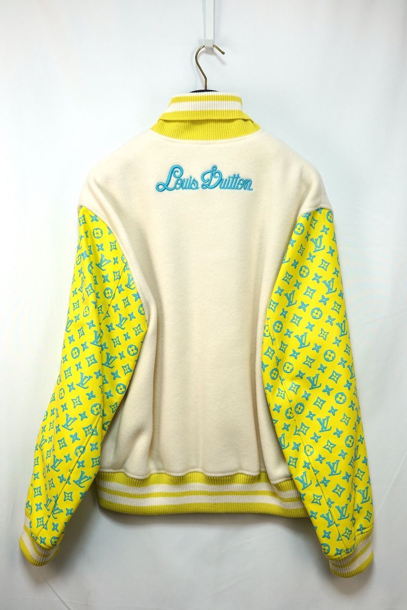 Louis Vuitton 23SS Monogram Playground Varsity Blouson White Size 48 / 54