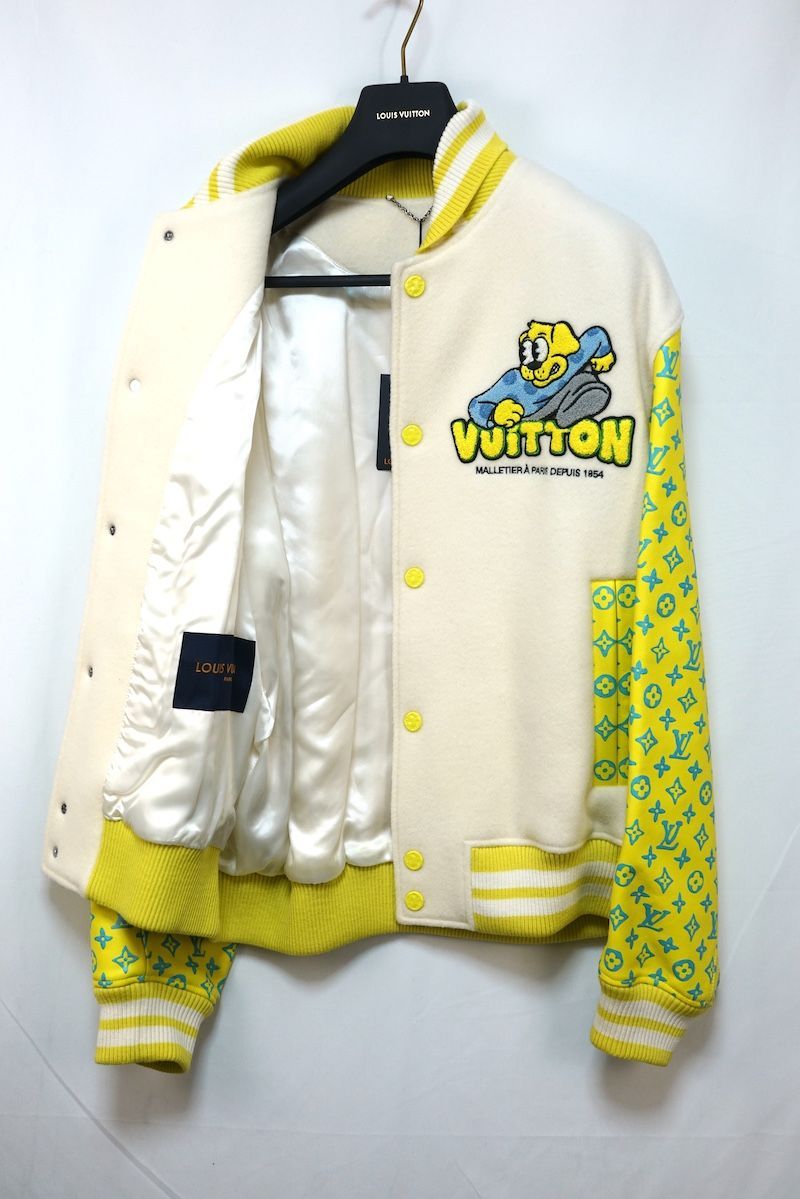 Louis Vuitton 23SS Monogram Playground Varsity Blouson White Size 48 / 54
