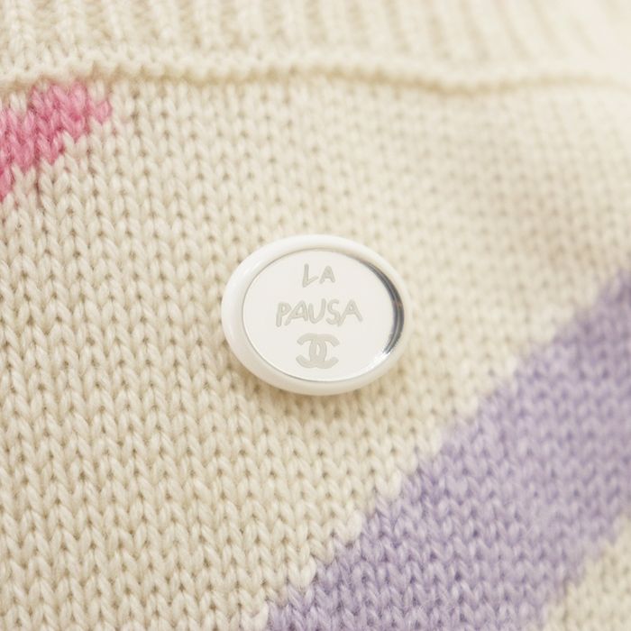Chanel Cashmere Knit Skirt Multicolour Rainbow Stripe