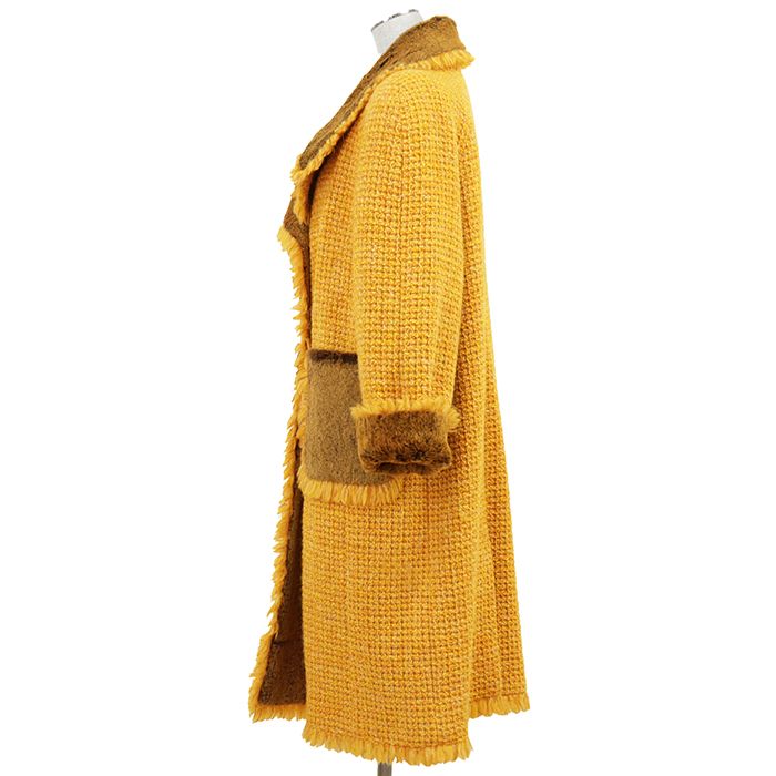 Chanel Vintage Tweed Coat with Rabbit Lining