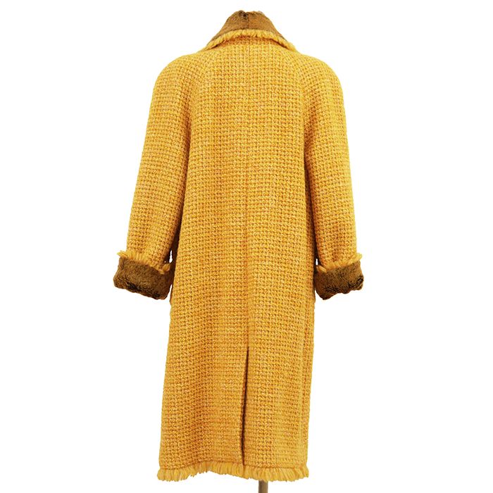 Chanel Vintage Tweed Coat with Rabbit Lining