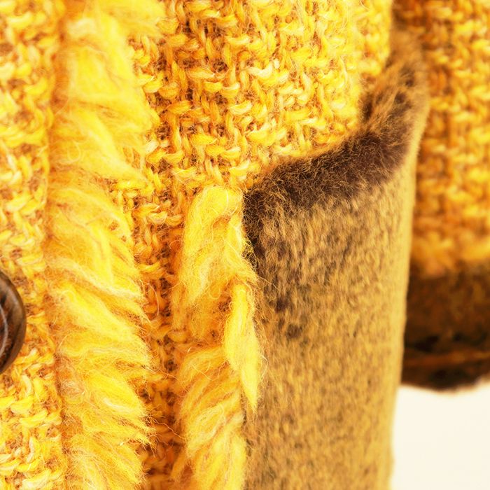 Chanel Vintage Tweed Coat with Rabbit Lining
