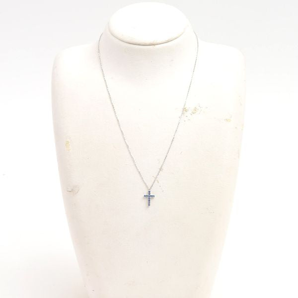 Cartier Symbols Cross Sapphire Necklace White Gold