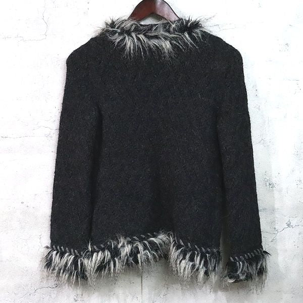 CHANEL P39892 Alpaca Cashmere No-Collar Jacket Size 36