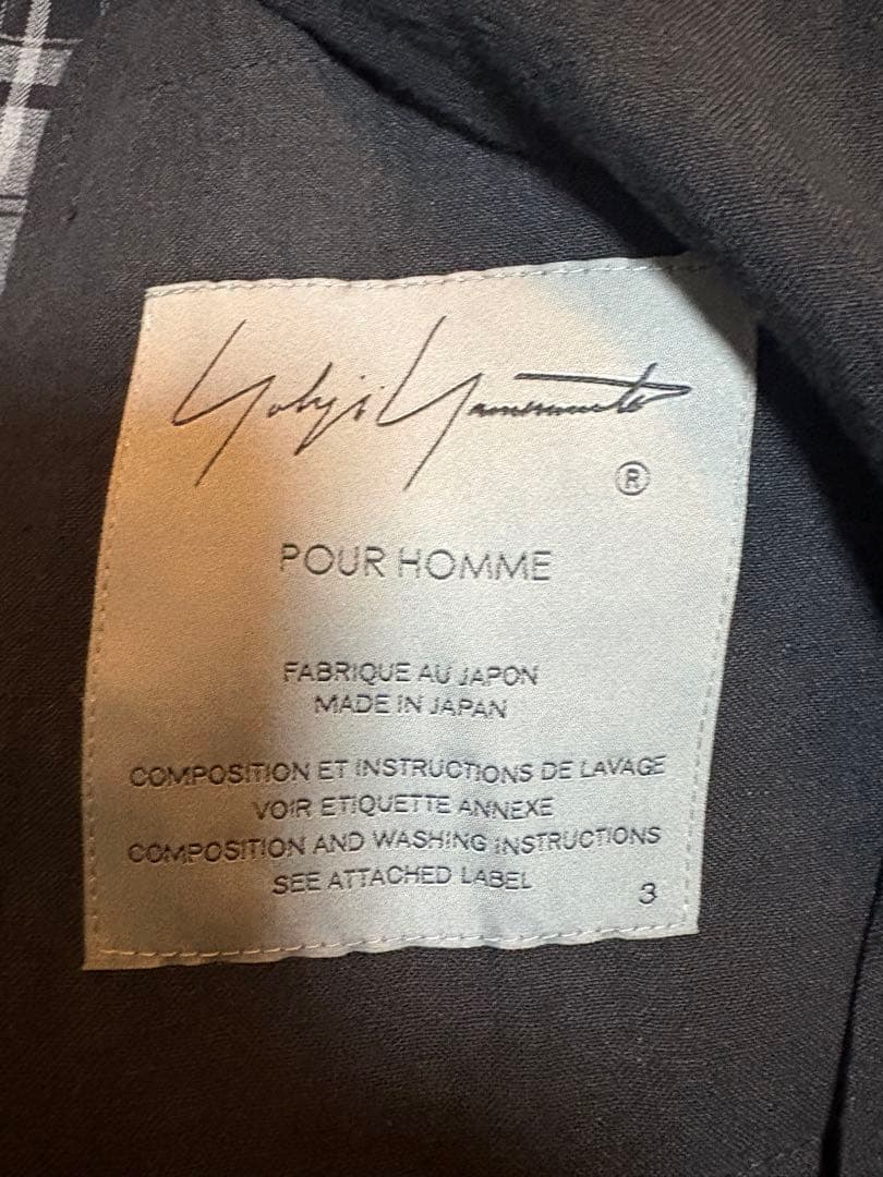 Yohji Yamamoto HOMME 21SS Check Jacket Size 3
