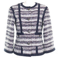 CHANEL P45580V33648 Cotton Silk Lining Coco Mark Button Tweed No-Collar Jacket Multi Size 40