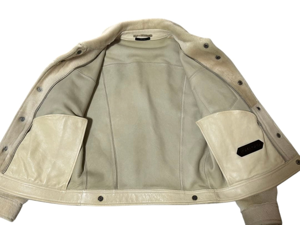 Tom Ford Haircalf Lamb Leather Mouton Jacket Size 50