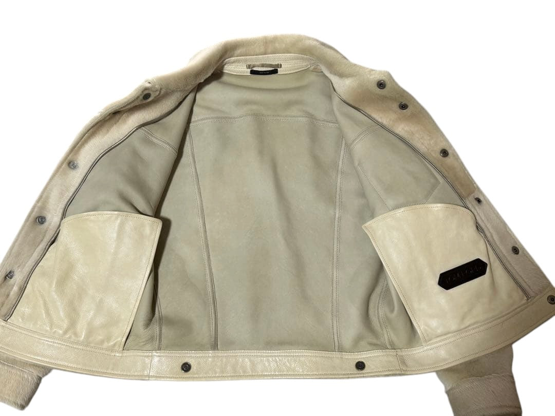 Tom Ford Haircalf Lamb Leather Mouton Jacket Size 50