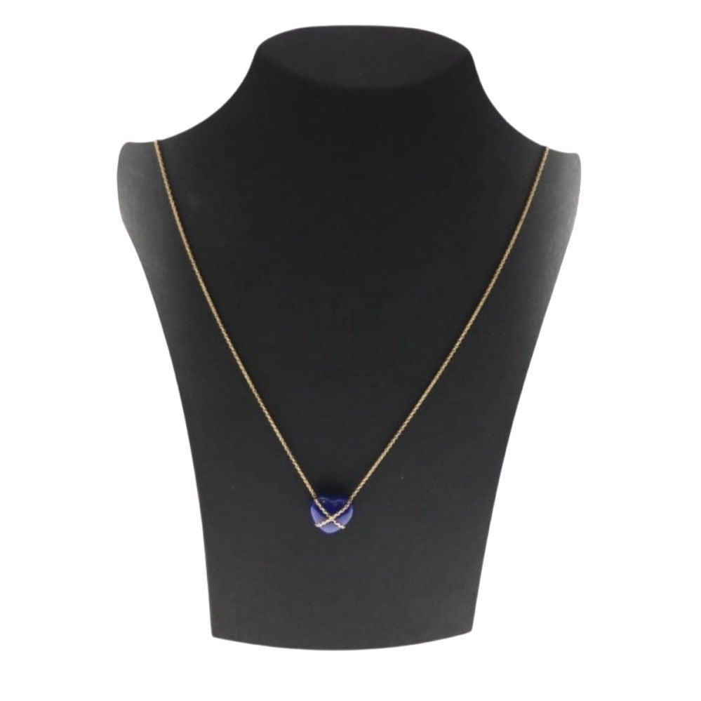 Tiffany & Co. K14 Lapis Lazuli Heart Necklace