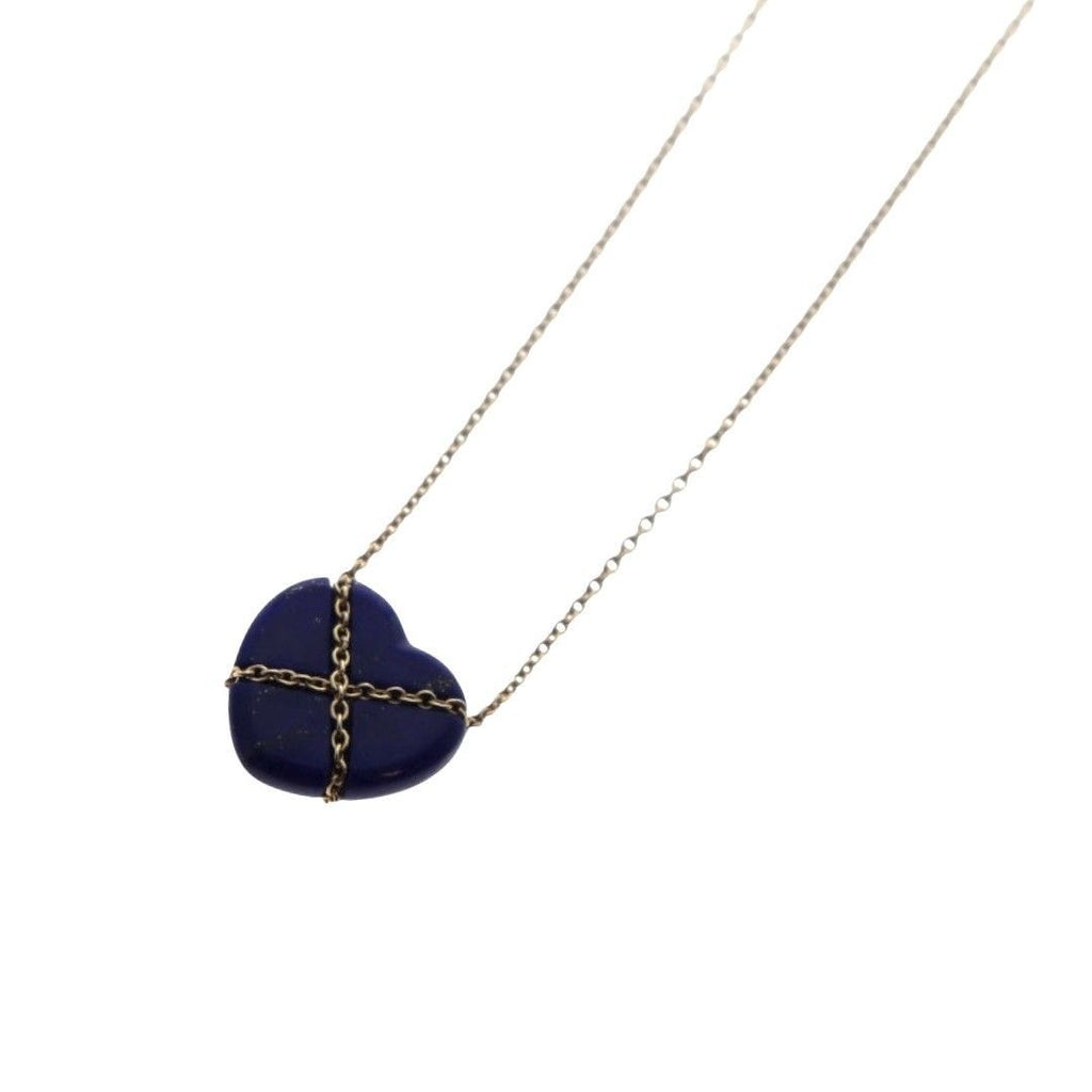 Tiffany & Co. K14 Lapis Lazuli Heart Necklace