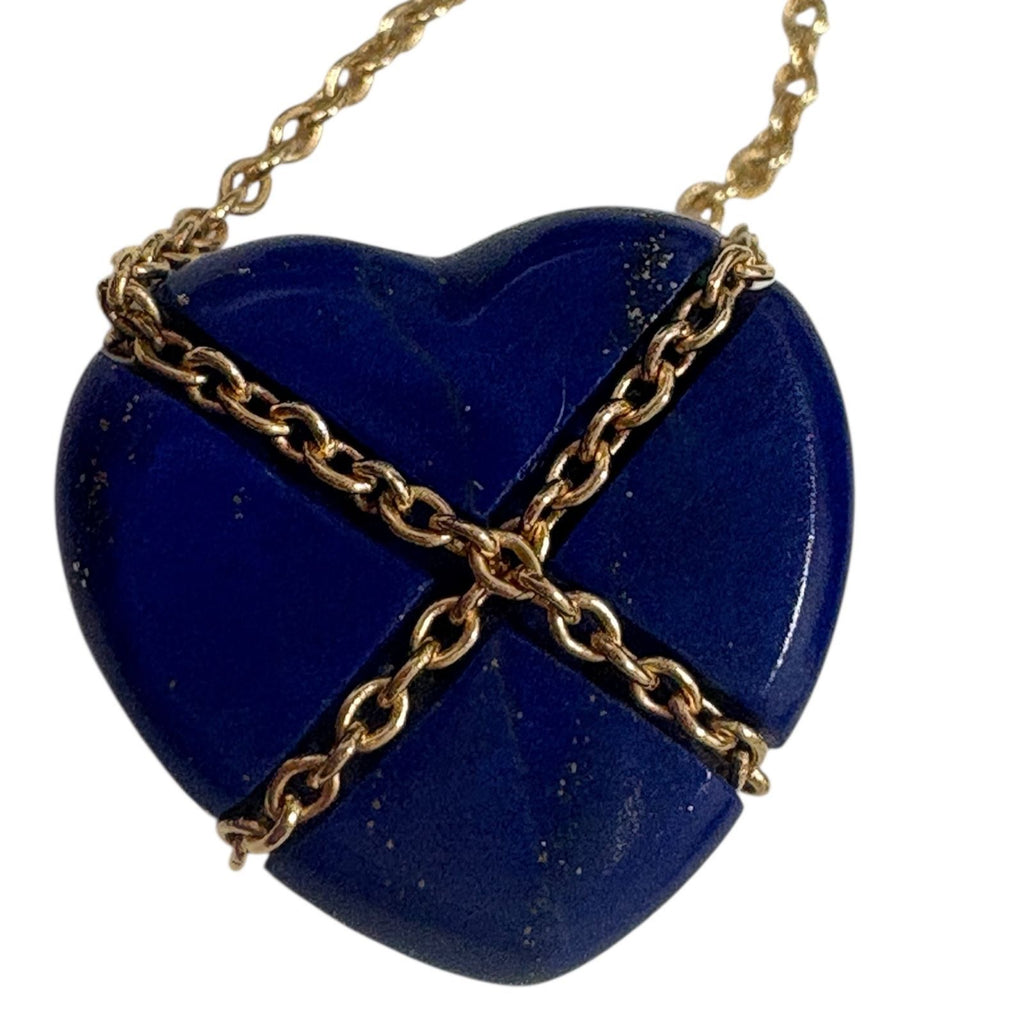 Tiffany & Co. K14 Lapis Lazuli Heart Necklace