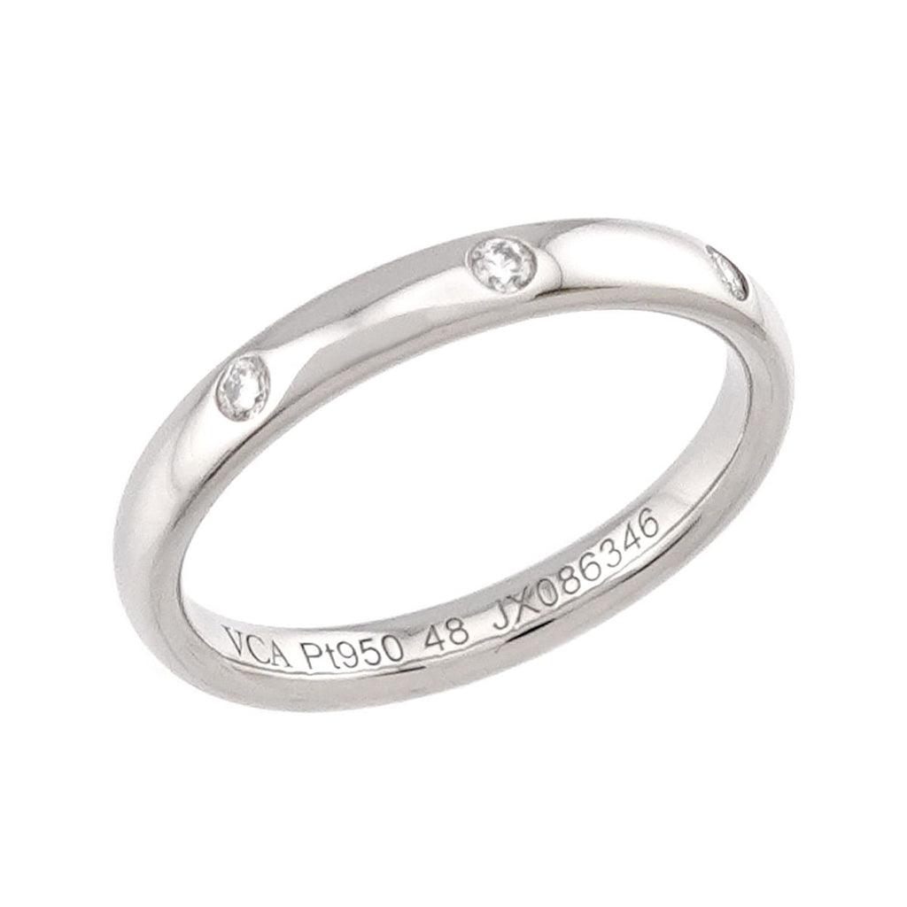 Van Cleef & Arpels Tendrement Etoile Diamond Ring Platinum Size 48