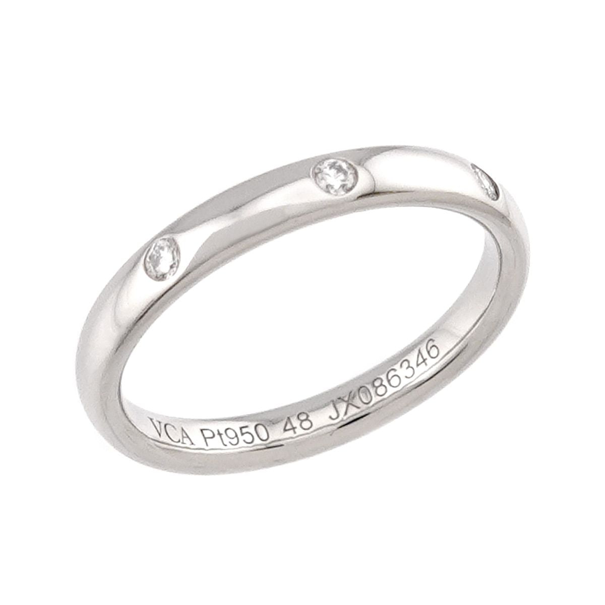 Van Cleef & Arpels Tendrement Etoile Diamond Ring Platinum Size 48