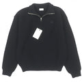 CELINE 25SS Triomphe Embroidery Half-Zip Tracker Knit Pullover Black M