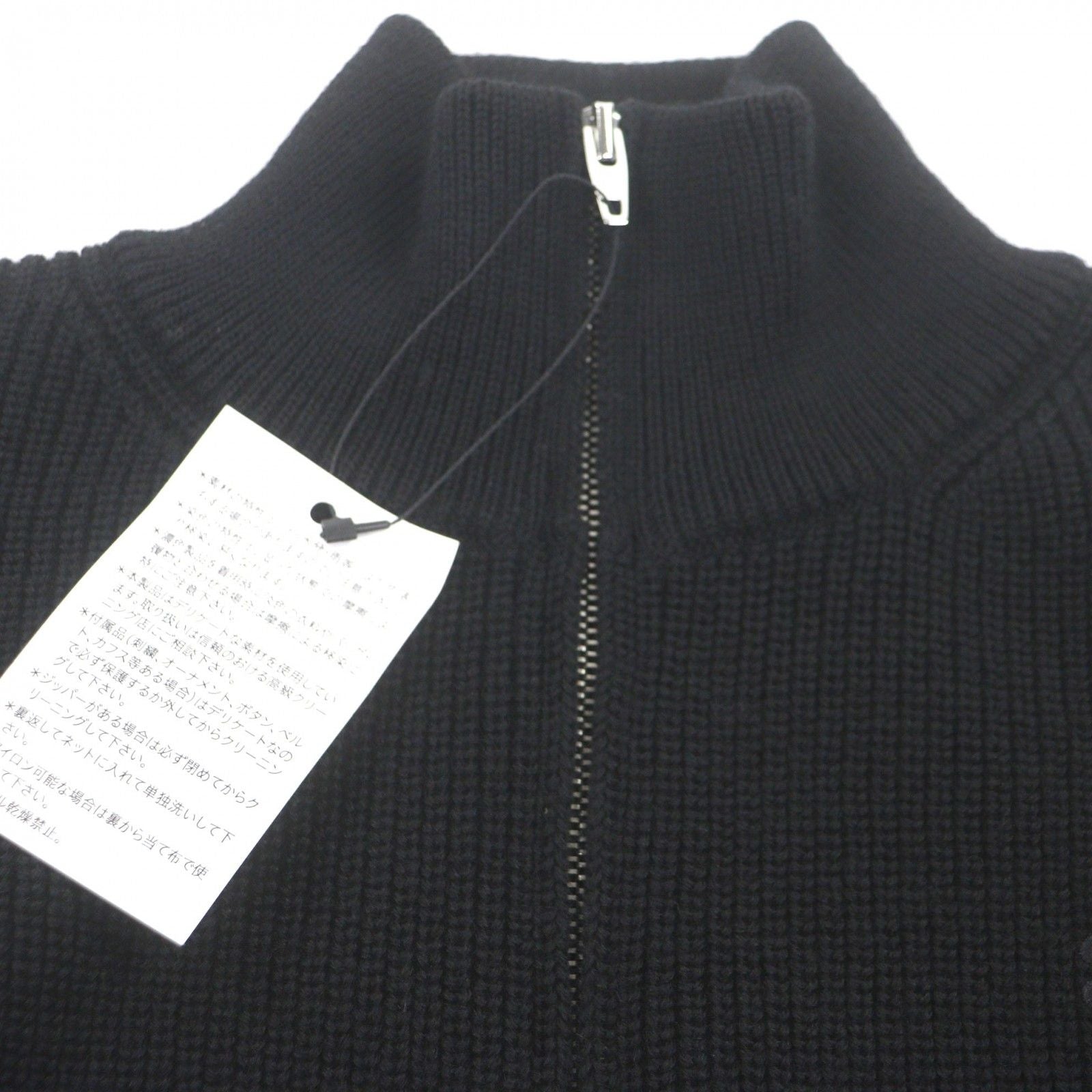 CELINE 25SS Triomphe Embroidery Half-Zip Tracker Knit Pullover Black M