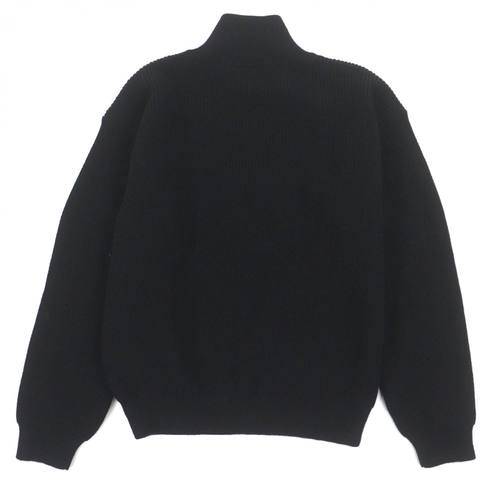 CELINE 25SS Triomphe Embroidery Half-Zip Tracker Knit Pullover Black M
